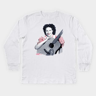 Kitty Wells - An illustration by Paul Cemmick Kids Long Sleeve T-Shirt